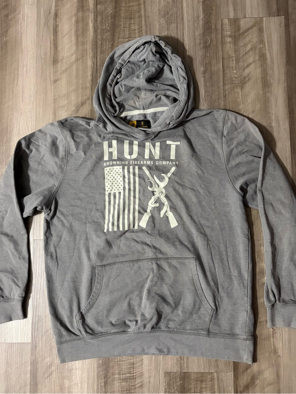 Browning Hunt Hooded Sweatshirt - Gray - Size L